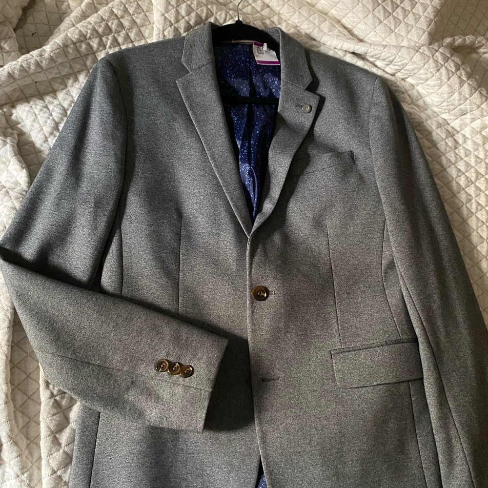 RW&CO Gray Blazer Sport Coat Slim Fit